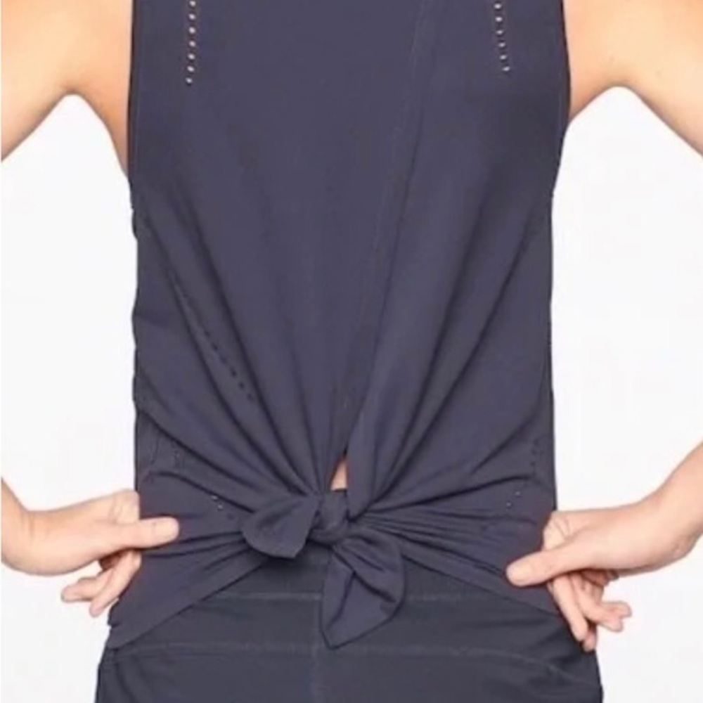 Athleta Foothill Black Crew Neck Split Back Sleev… - image 8